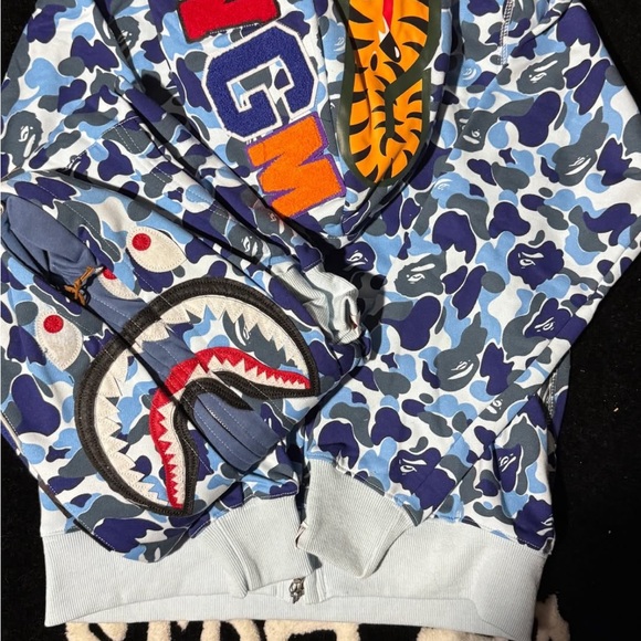 Blue Camouflage Shark Hoodie - Picture 1 of 1